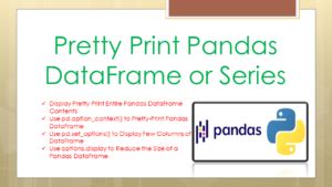 Pandas pretty print.  Use it to print complex dicts and lists with indent...