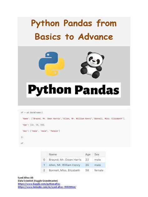 Pandas print all columns.  4 days ago · Learn Python Pandas from basics to advanced.  In the b...