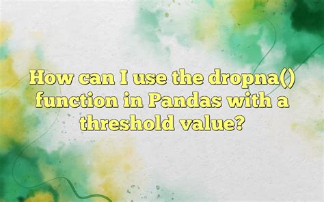 Pandas problems.  Because of this, it uses a threshold to decide when t...