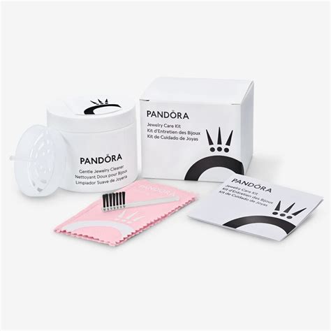 Pandora jewelry cleaner. Use the Pandora Care Kit to clean your Pandora jewelry. Care instructions are included in the kit but if in doubt, seek professional advice from a local jewelry specialist or at your nearest Pandora store prior to cleaning. Pandora Jewelry Cleaner Set. $20.00. Pandora Double-Sided Polishing Cloth. $6.00. 