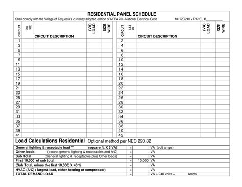 Panel Schedule Template Excel New Electrical Panel Schedule Excel