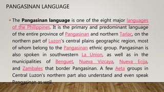 Pangasinan language example.  It is the primary and predominant language of th...