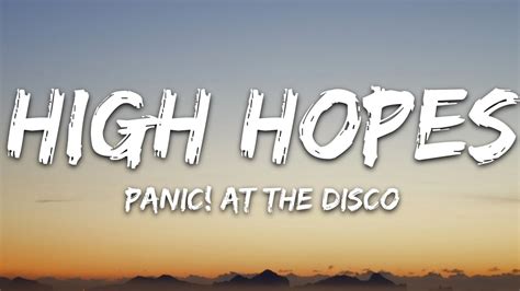 Panic! At The Disco - High Hopes Lyrics Meaning - Lyric …