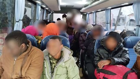 Pansiyondan 43 kaçak göçmen çıktıs