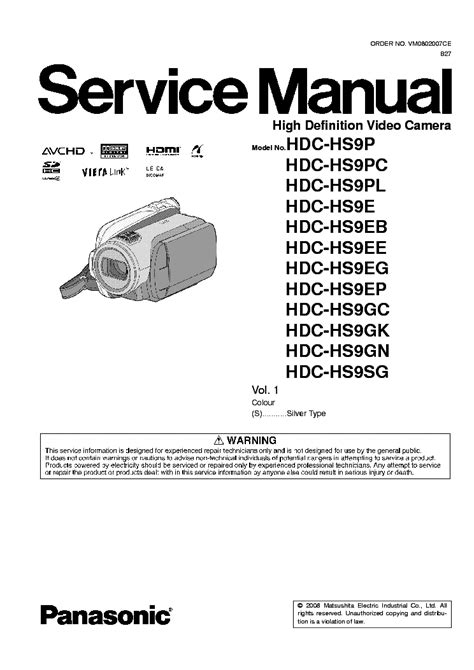 Pansonic hdc hs9 series reparaturanleitung download herunterladen. - Komatsu 110 series diesel engine shop manual.