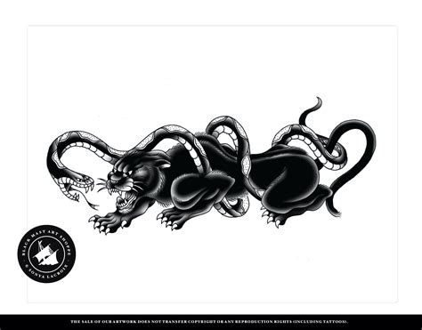 Panther fighting a snake. Done in memory of my dad who had the same