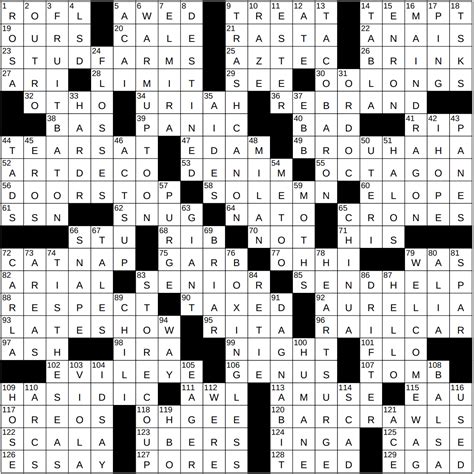 Pants Material Nyt Crossword, New York Times Crossword; October 29