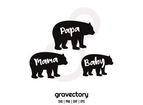 Papa Bear Baby Bear And Mama Bear SVG - Gravectory