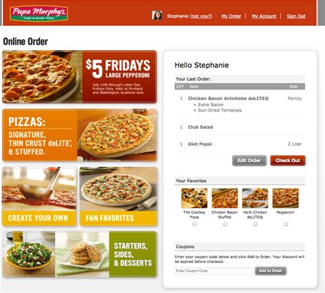Papa murphys online ordering. Papa Murphy's is the largest Take and Bake pizza brand in the United States. From our humble beginning in 1981 – as two local pizza restaurants in the Pacific Northwest – Papa Murphy’s now serves almost 40 states. Visit our Olympia location online to order pizza delivery or takeout. 