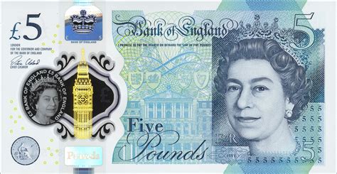 Bank of England 5 Pounds (Elizabeth Fry) - exchange yours