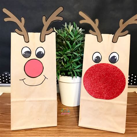 Paper Bag Reindeer Template