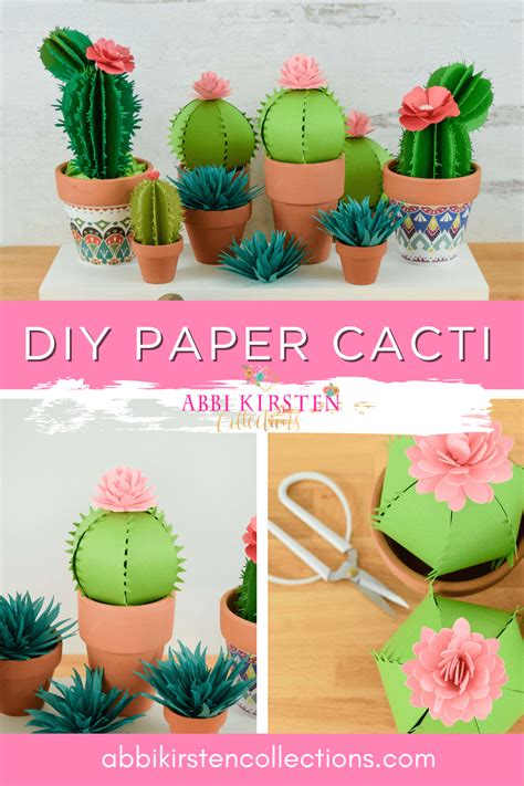 Paper Cactus Tutorial and Templates 3D Paper Cactus Craft