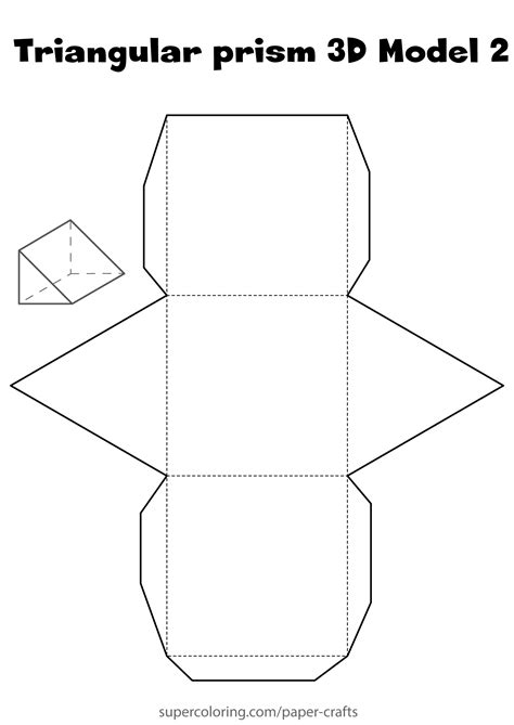 Paper Model of a Triangular Prism in 2021 Triangular prism, Paper models, Triangular