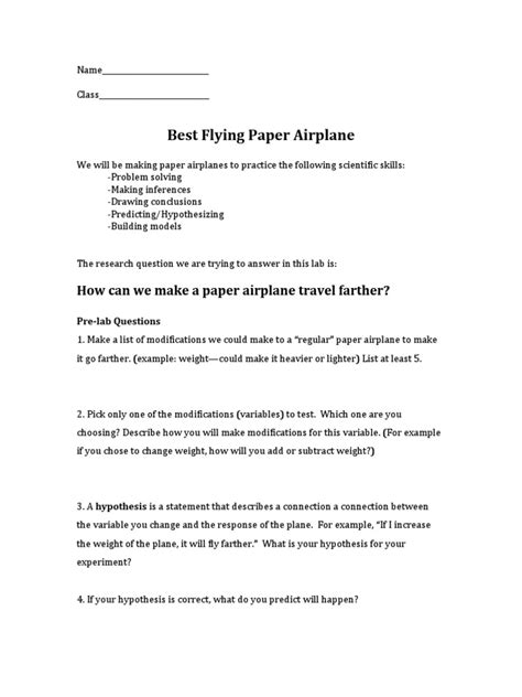 Paper airplane experiment hypothesis.  Featuring easy step-by-step phot...