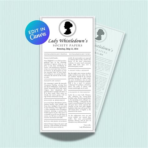 Paper whistle template.  Perfect for Bridgerton lovers, this beautifully designed tri-fo...