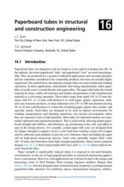 Paperboard tubes in structural and construction engineering. 24 - Construction of water projec...