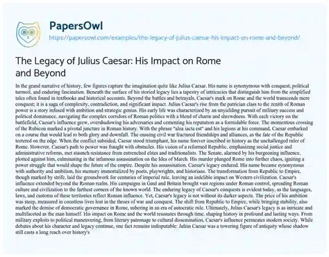 Papers On Julius Caesar