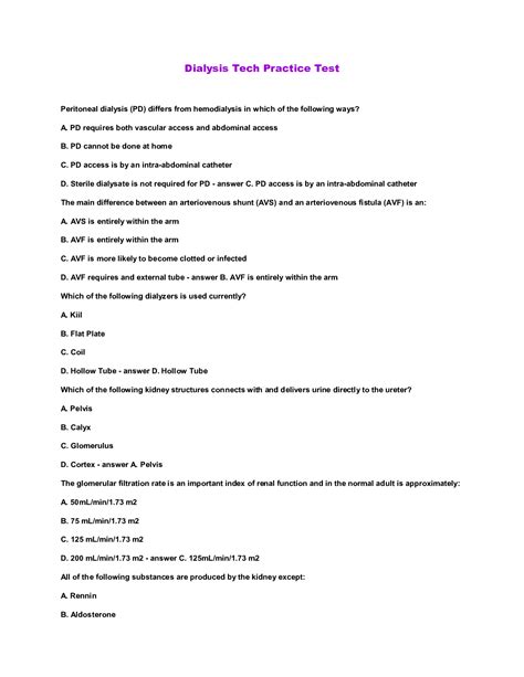 Papers Tech Test Dialysis For Sample