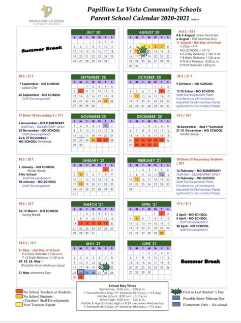 Papillion Lavista Schools Calendar