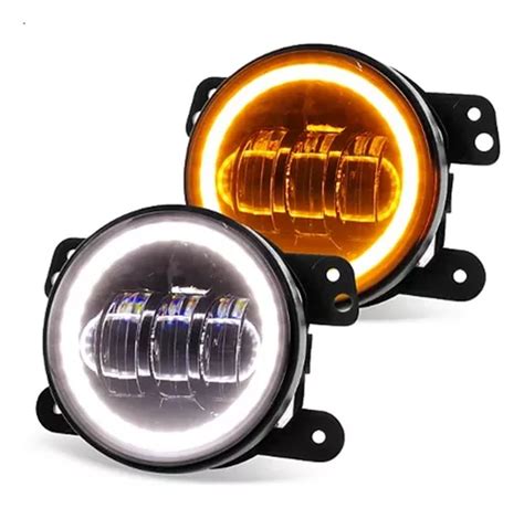 Par De 4 Faróis De Neblina Universais De Led Jeep Wrangler D