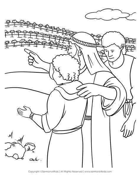 Parable Of Two Sons Calvary Curr Coloring Page Sermon...