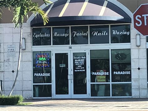 4.6 miles away from Paradise Nail Spa We are open regular business hours, 8 am to 9 pm. We have a drop off service, $1.20 per pound, comforters priced by the piece.