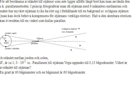 Parallaxmetoden formel