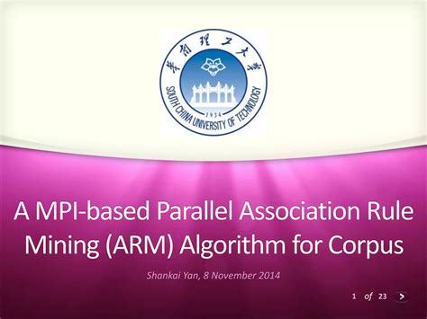 Parallel Association Rule Mining - [PPTX Powerpoint]