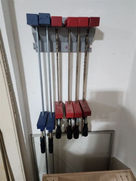 Parallel clamp rack 3d print.  It takes 4 clamps.  This way it is always clea...