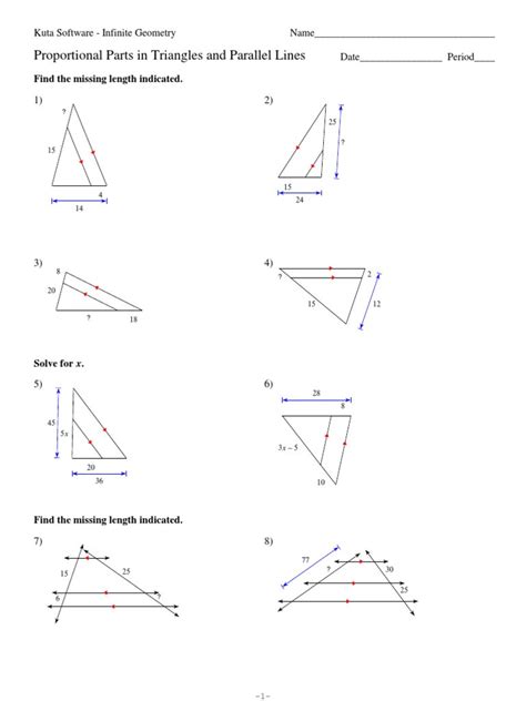 Parallel lines and proportional parts worksheet answers. Worksheets are 7 proportional parts in triangles and parallel lines, Triangles and proportions, Solving proportions date period, Solving proportions involving similar figures, 9 5 proportions in triangles, Proportions in triangles, Proportions and similar figures, Name period gl unit 5 similarity. *Click on Open button to open and print to ... 