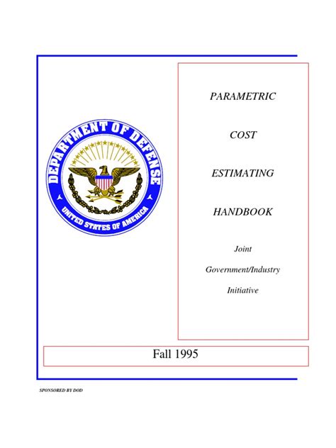 Parametric cost estimating handbook 2nd edition. - Verhandlung 2004 2005 blackstone bar handbuch.