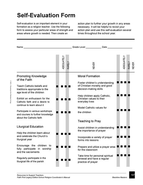 Paraprofessional Selfevaluation Form