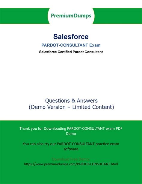 Pardot-Consultant PDF Demo