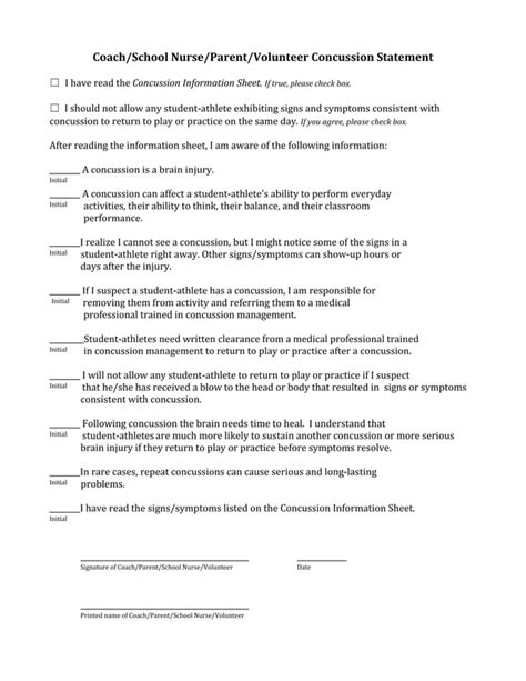 Parent Concussion Form