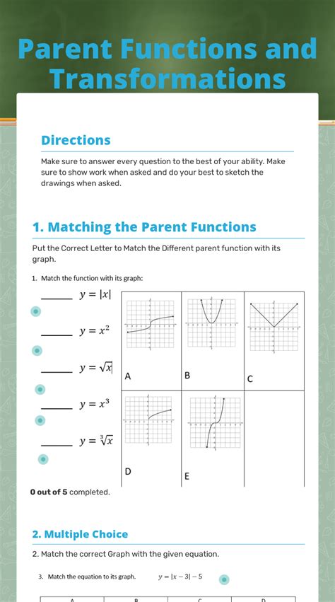 Parent Functions And Transformations Worksheet Proworksheet.my.id