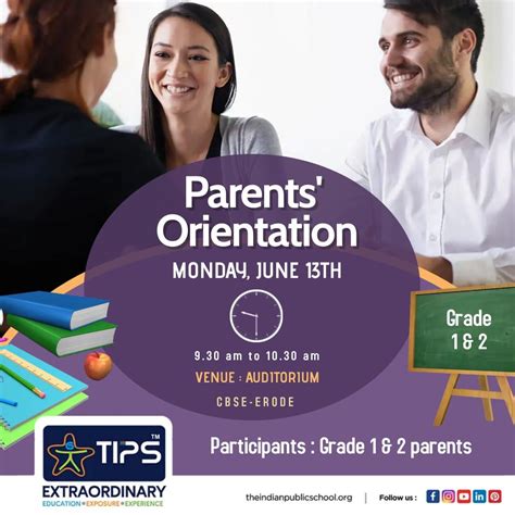 Parent Orientation Program Grade I & II CBSE, Erode The Indian