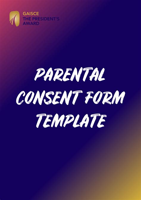 Parental Consent Form Copyright Gaisce Learning Hub