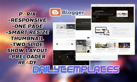 Parix Themeforest One Page Blogger Template Themelock Com Free Premium Themes Templates