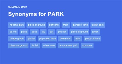 Park Synonyms In Englis