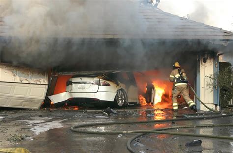 Parked electric vehicles destroyed by fire outside La Habra home