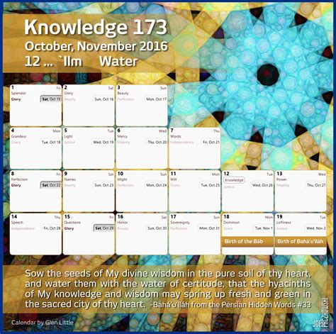 Parker Core Knowledge Calendar
