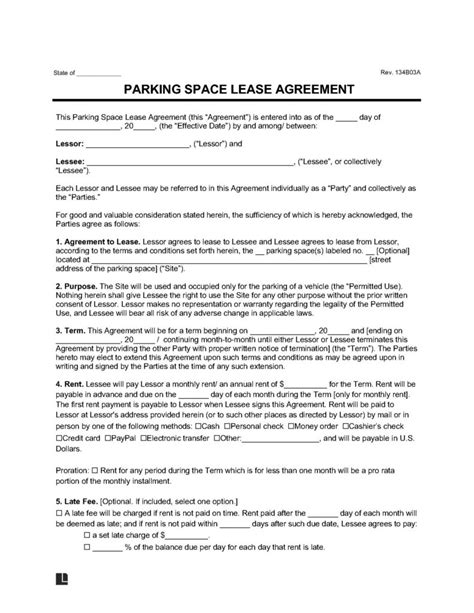 Parking Agreement For Office Building Tenant