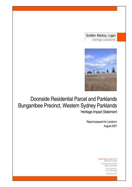 Parklands Bungarribee Project Heritage Impact - Landcom - YUMPU