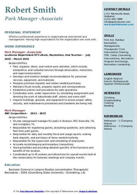 Parks Superintendent Job Description - City of Elkhart