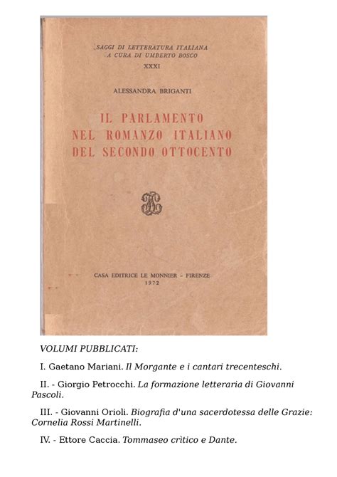 Parlamento nel romanzo italiano del secondo ottocento. - N. witsens berichte über die uralischen völker.