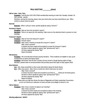 Parliamentary procedure meeting script. Parliamentary procedure can serve as an effective tool to making a meeting run efficiently and orderly. The structure is designed to protect the rights of the minority while allowing the majority to rule. Using parliamentary procedure can be as simple or as complicated as needed to fit your organization or group. 