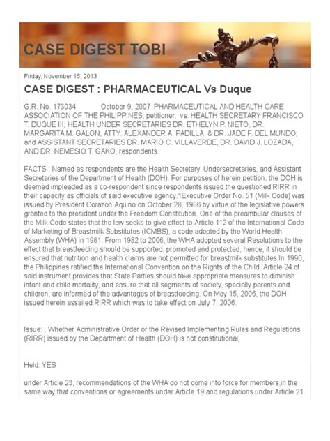 Parmaceutical vs DOH Digest