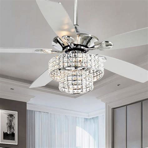 Farmhouse Ceiling Fan and Chandelier 2 in 1 . Parrot Uncle low profile ceiling fan delivers powerful airflow without the noise and features a vintage design that looks great and feels better. Dimension: D 48” x H 15” Air Flow: 2481 CFM; Blades Number: 5 blades; Light Base: 2 x E26 ( bulbs not included ).