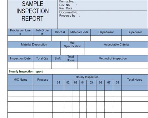 Part Inspection Report Template TEMPLATES EXAMPLE TEMPLATES EXAMPLE