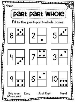 Part Part Whole Worksheet Set by First Grade Fanatics TpT